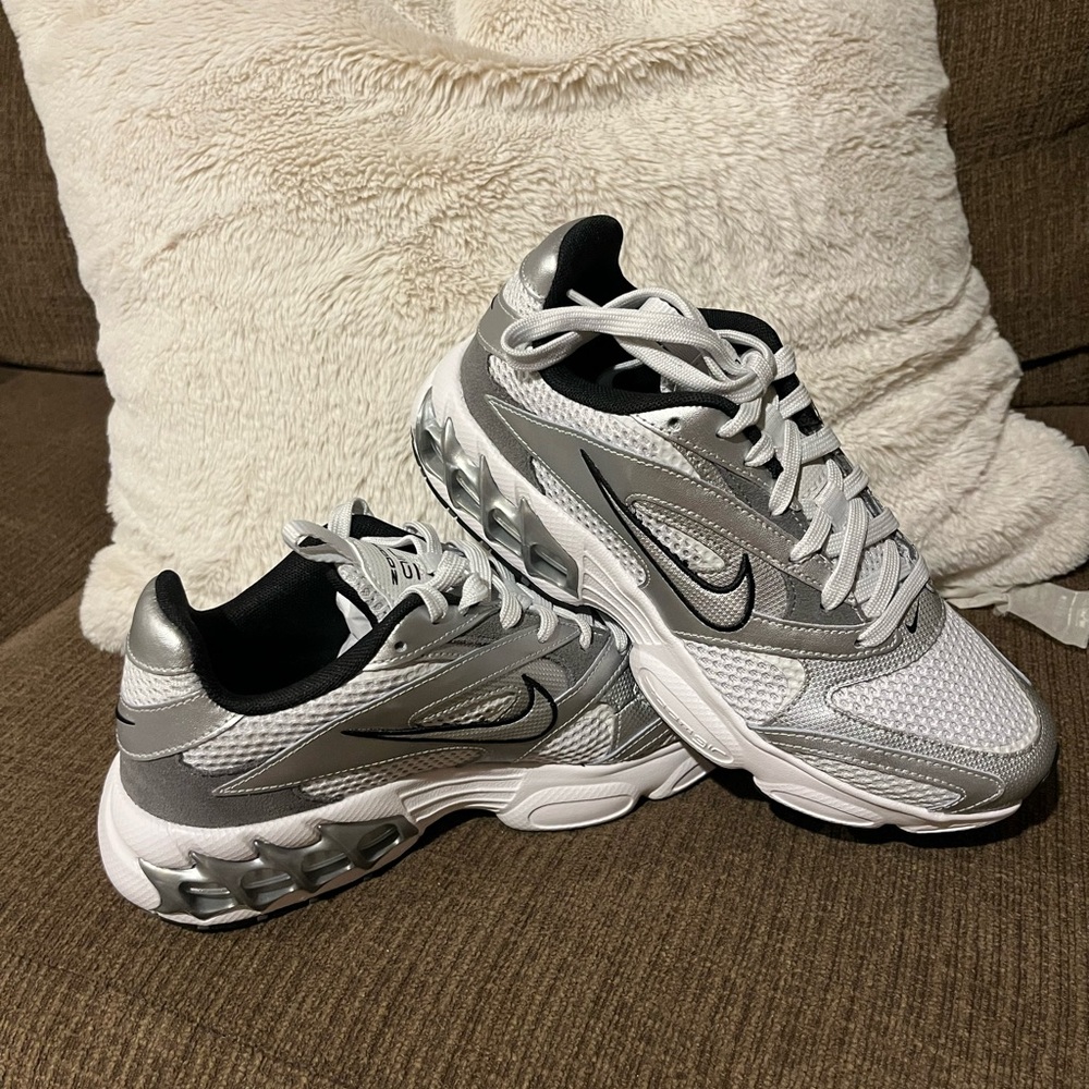 Nike Silver and White Sneakers